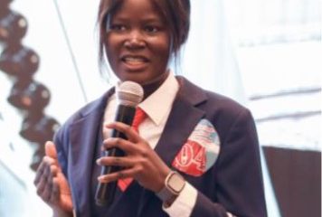 Concilia Owire, a female locomotive driver at the Standard Gauge Railway