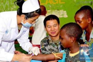Chinese medical teams working collaboratively with their local counterparts to treat patients