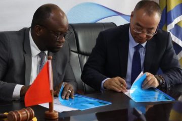 A memorandum of understanding (MOU) signing ceremony between the Confucius Institute at the University of Ghana and the Accra Technical University in Accra