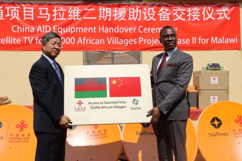 Secretary for Information and Digitalization Baldwin Chiyamwaka received the equipment on behalf of the government
