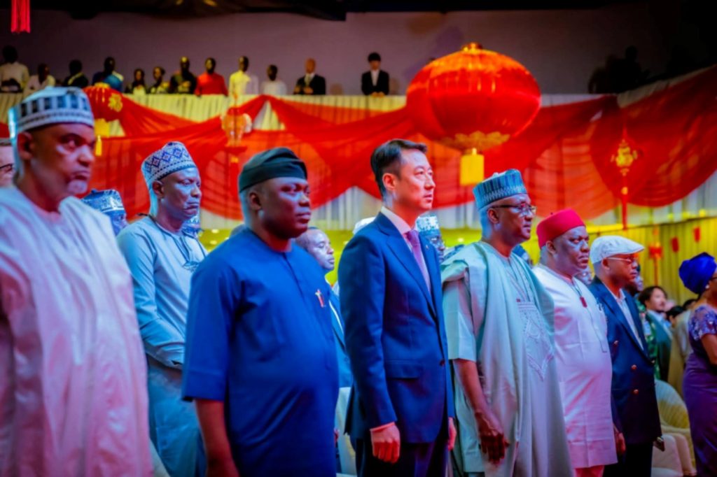 The Chinese Ambassador (center), Speaker (center-right) and cross-section of other dignitaries in attendance