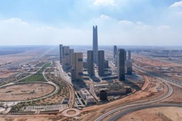 The Central Business District (CBD) of Egypt's new administrative capital, 45 kilometers east of Cairo, Egypt
