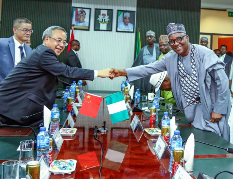 Hu Chunchua , Vice Chairman of the National Committee of the 14th Chinese People’s Political Consultative Conference (CPPCC) with the Speaker, Nigeria House of Representatives –Hon. Abbas Tajudeen