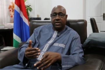 Gambian Minister of Agriculture Demba Sabally speaks during an exclusive interview