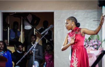 A contestant participates in the 24th Chinese Bridge-Chinese Proficiency Competition for College Students at the University of Nairobi in Nairobi, Kenya
