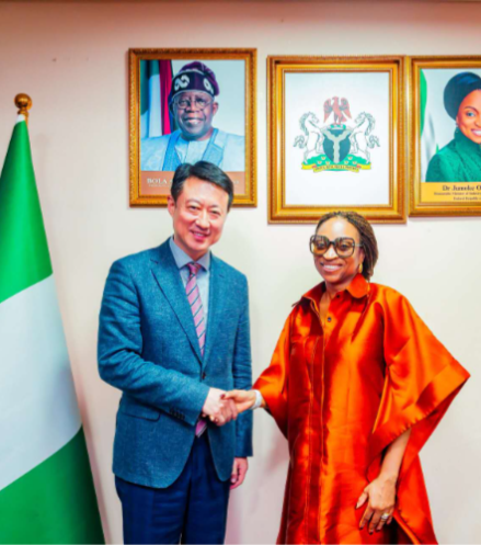 Amb. Yu Dunhai with Dr. Jumoke Oduwole