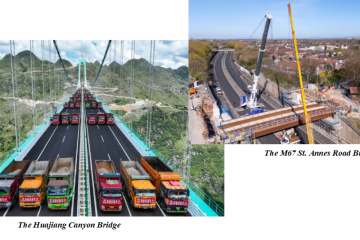The Huajiang Canyon Bridge and The M67 St. Annes Road Bridge